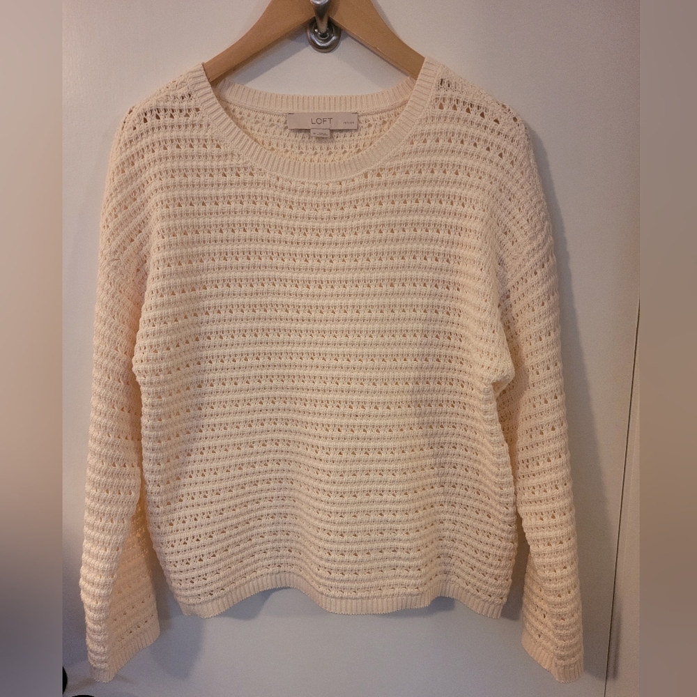 LOFT Misses SP Cream summer-weight sweater